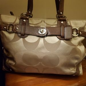 Coach sateen signature print Satchel handbag 13304